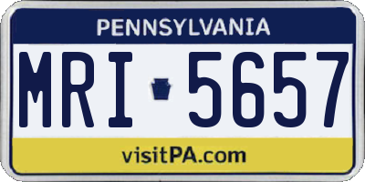 PA license plate MRI5657