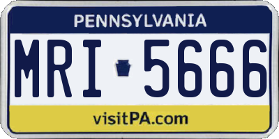 PA license plate MRI5666