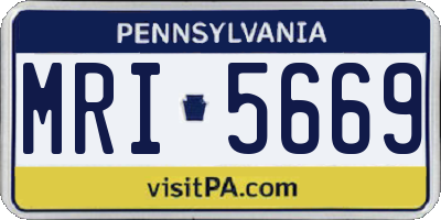 PA license plate MRI5669