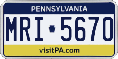 PA license plate MRI5670