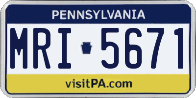 PA license plate MRI5671