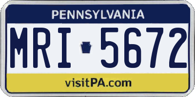 PA license plate MRI5672