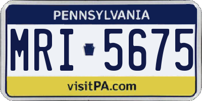 PA license plate MRI5675