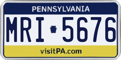 PA license plate MRI5676