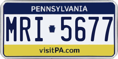 PA license plate MRI5677