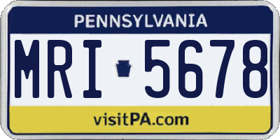 PA license plate MRI5678