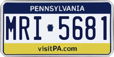 PA license plate MRI5681
