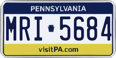 PA license plate MRI5684