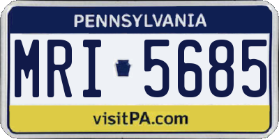 PA license plate MRI5685
