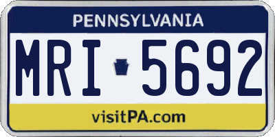 PA license plate MRI5692