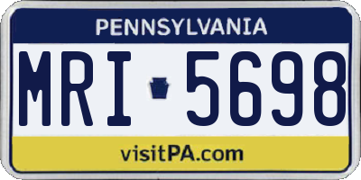 PA license plate MRI5698