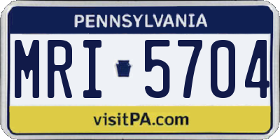 PA license plate MRI5704