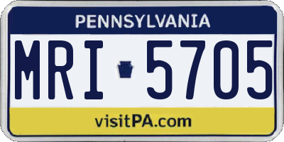PA license plate MRI5705
