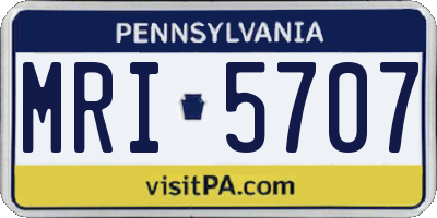 PA license plate MRI5707
