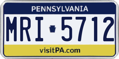 PA license plate MRI5712