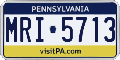 PA license plate MRI5713