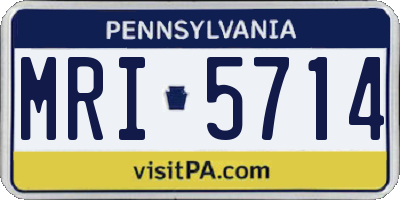 PA license plate MRI5714