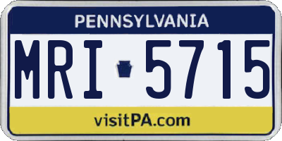 PA license plate MRI5715