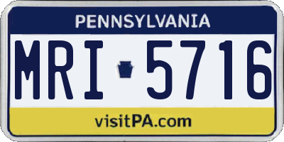 PA license plate MRI5716