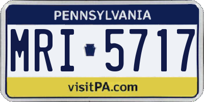 PA license plate MRI5717