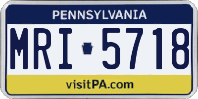PA license plate MRI5718
