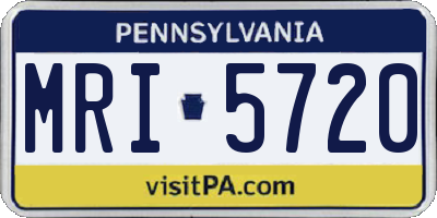 PA license plate MRI5720
