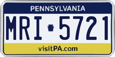 PA license plate MRI5721