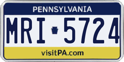 PA license plate MRI5724