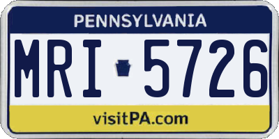 PA license plate MRI5726