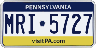 PA license plate MRI5727