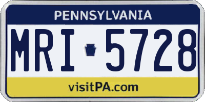 PA license plate MRI5728