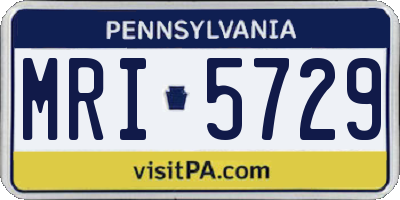 PA license plate MRI5729