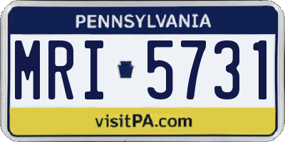 PA license plate MRI5731