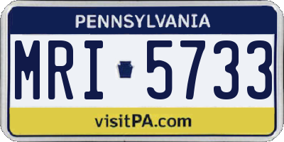 PA license plate MRI5733