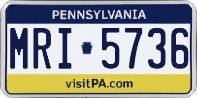 PA license plate MRI5736