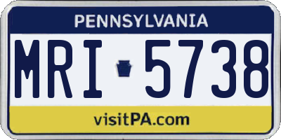 PA license plate MRI5738