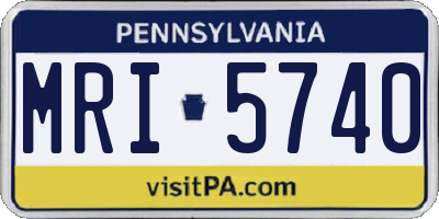 PA license plate MRI5740