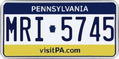 PA license plate MRI5745