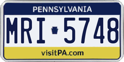 PA license plate MRI5748