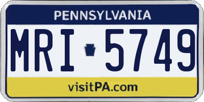 PA license plate MRI5749