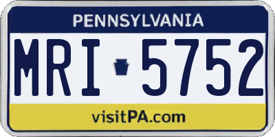 PA license plate MRI5752