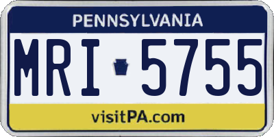 PA license plate MRI5755