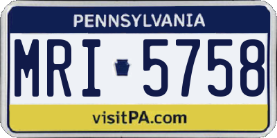 PA license plate MRI5758