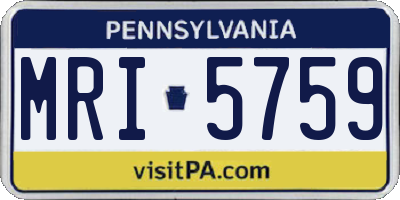 PA license plate MRI5759