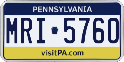 PA license plate MRI5760
