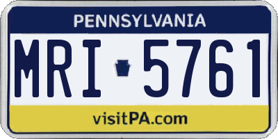 PA license plate MRI5761