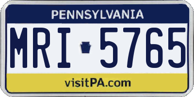 PA license plate MRI5765