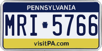 PA license plate MRI5766