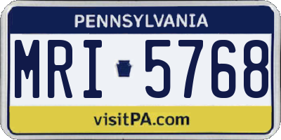 PA license plate MRI5768
