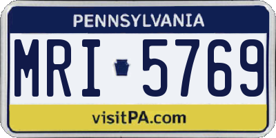 PA license plate MRI5769